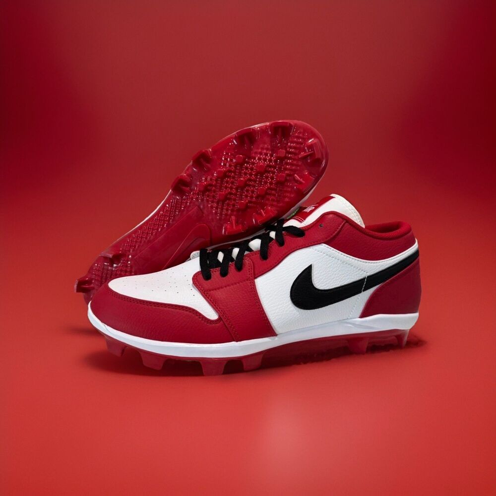 Nike Air Jordan 1 Retro MCS Low Chicago Baseball Cleats CJ8524-611 Men's Size 15